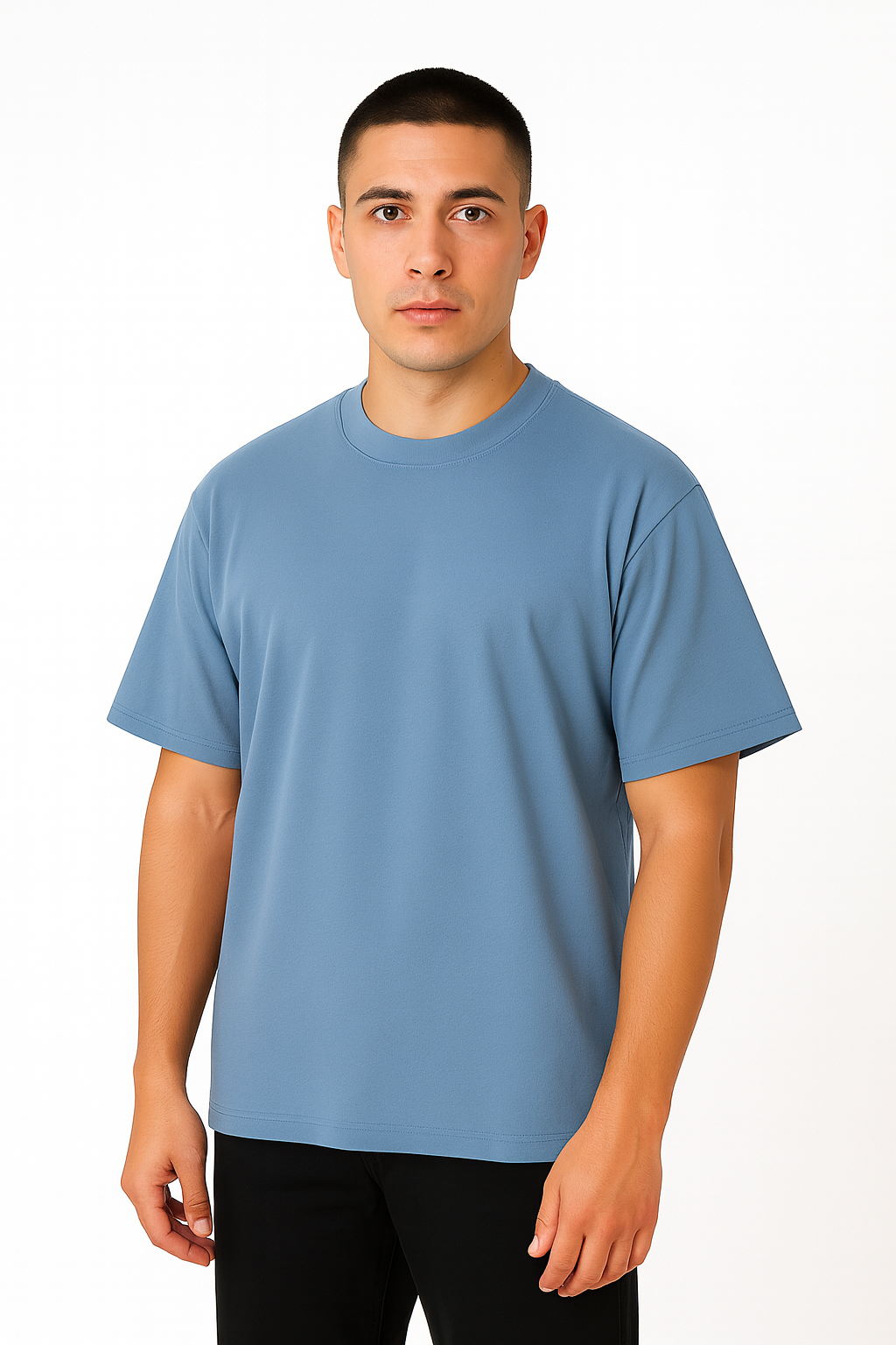Playera Oversize Gris Azulada Gramaje 240