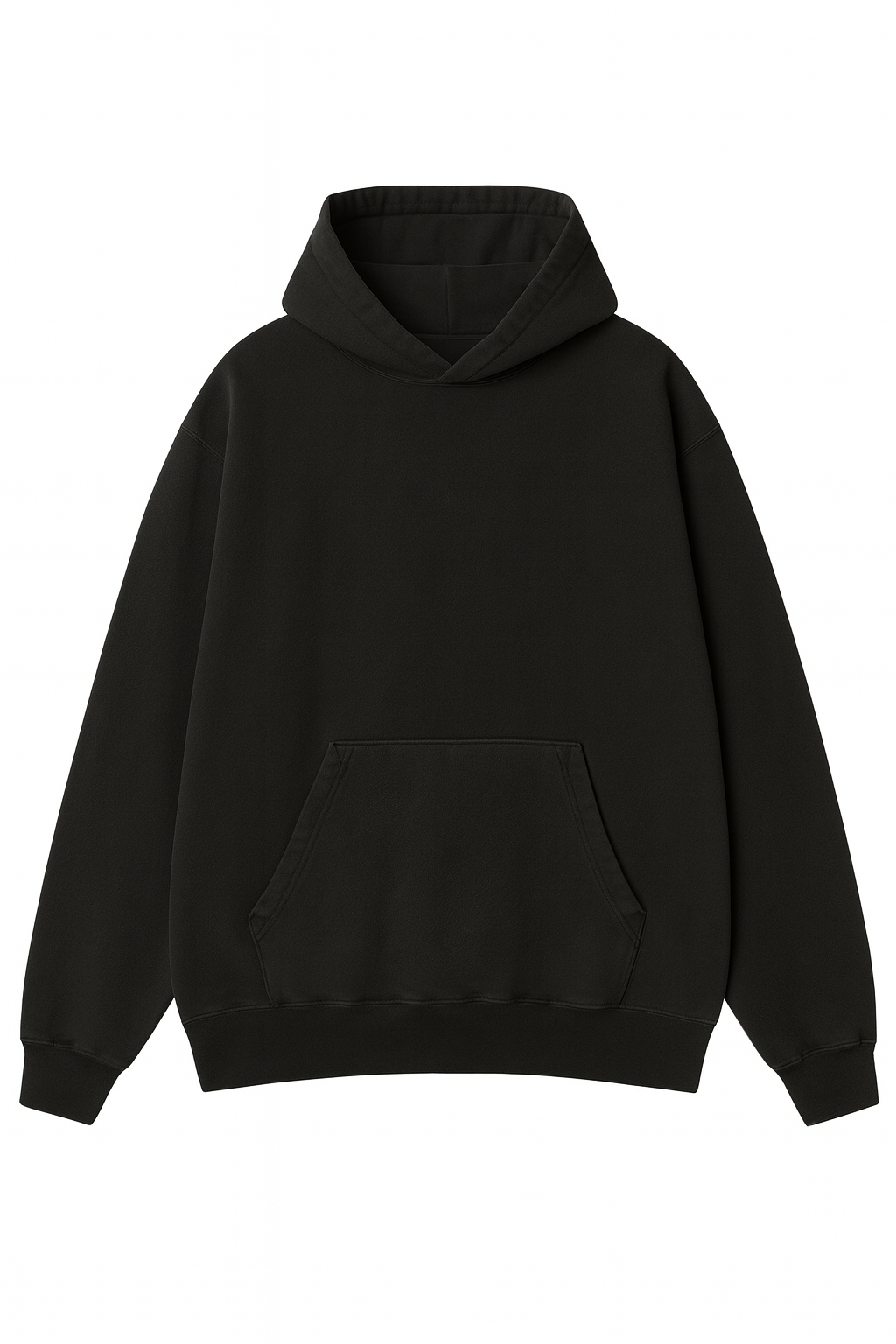 Hoodie Semi-oversize Negra Gramaje 300