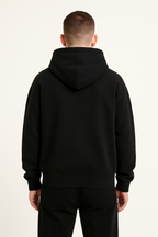 Hoodie Semi-oversize Negra Gramaje 300