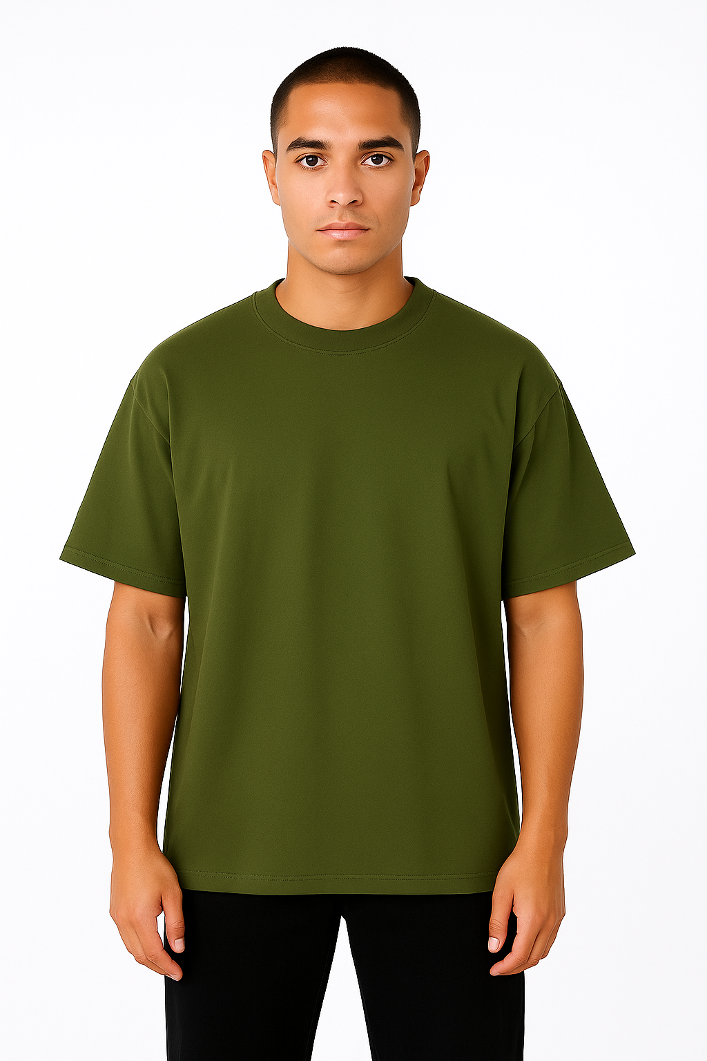 Playera Oversize Verde Militar Gramaje 200