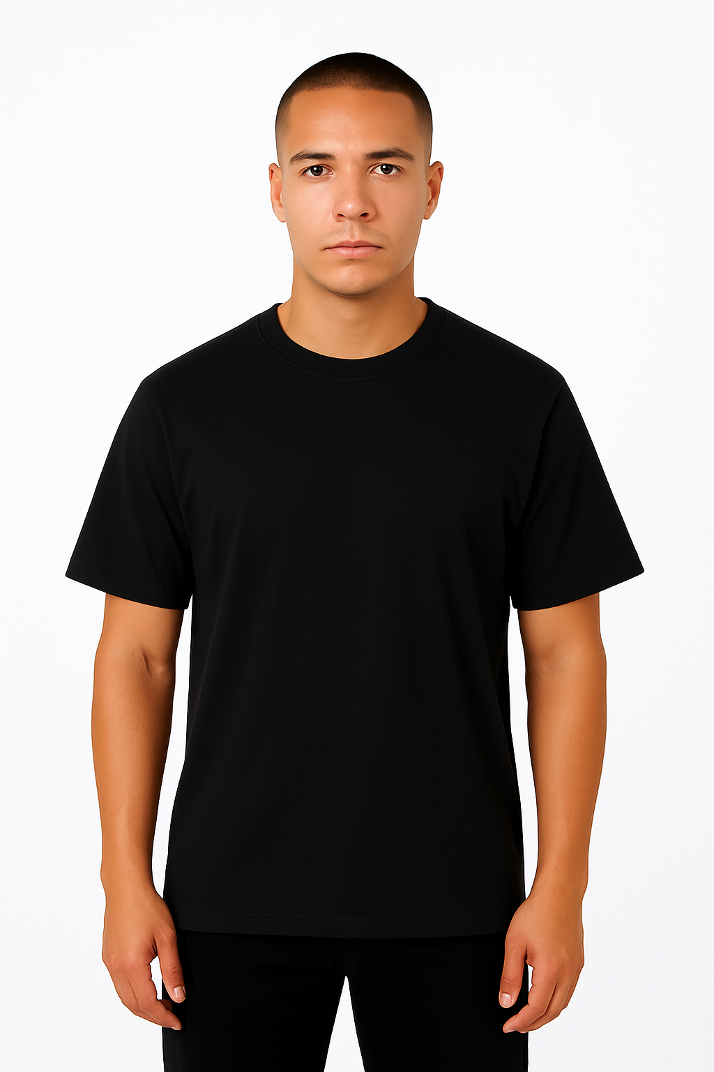 Playera Regular Negra Gramaje 200