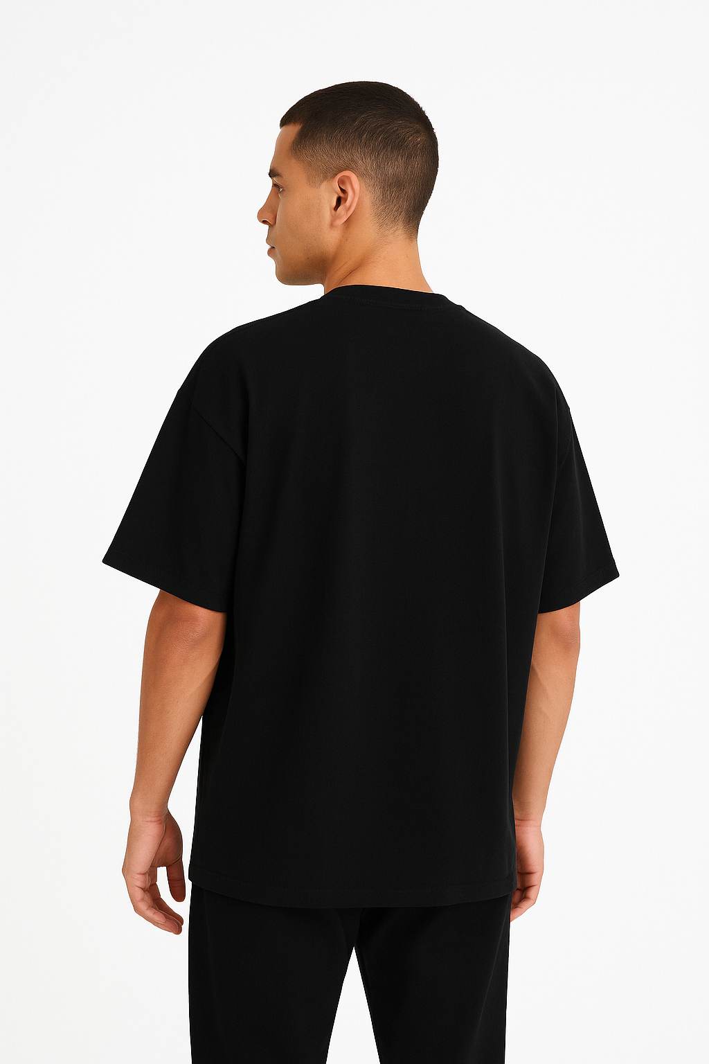 Playera Oversize Negra Gramaje 240