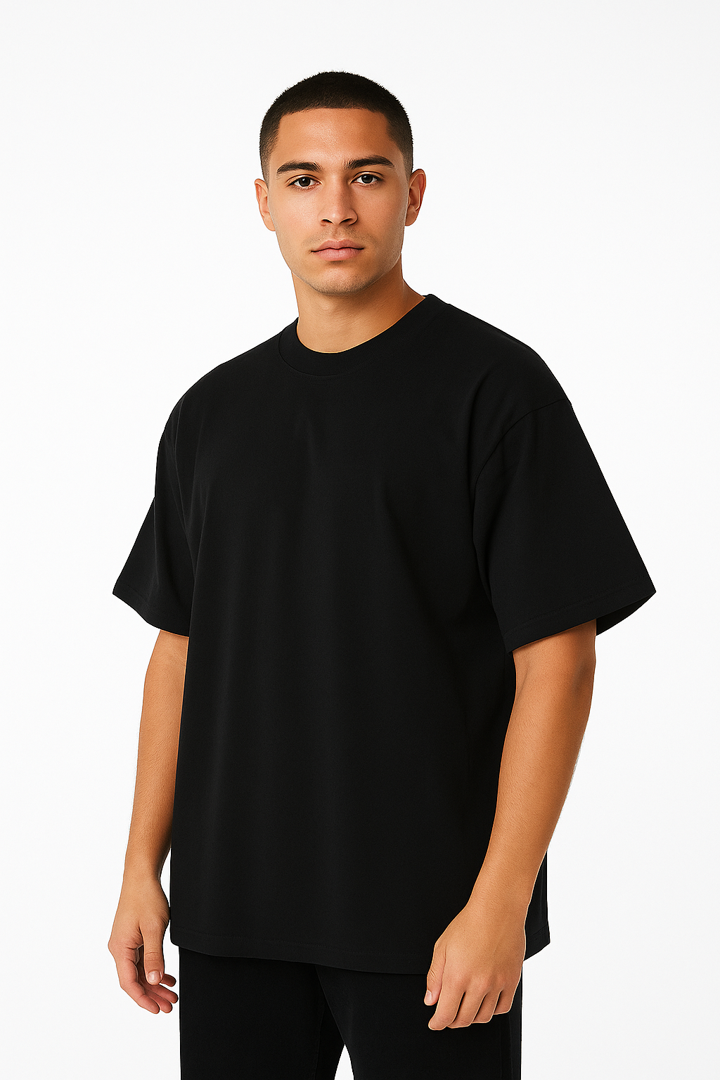 Playera Oversize Negra Gramaje 240