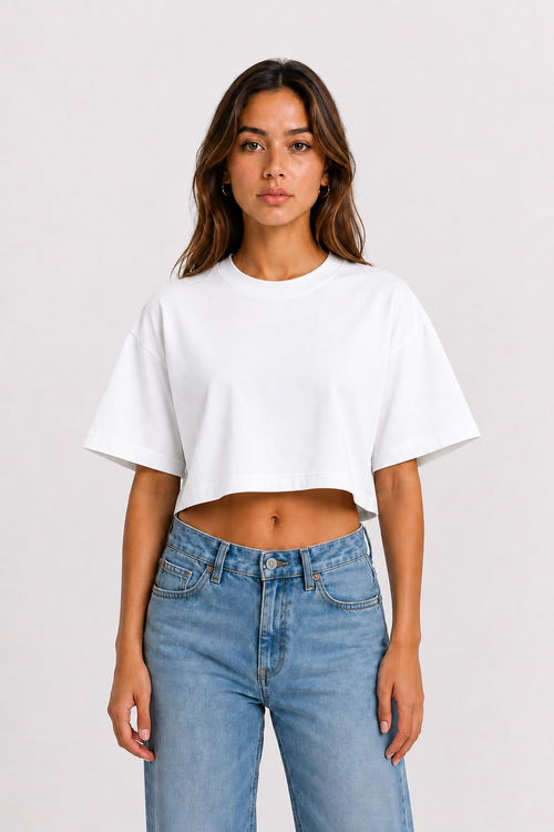 Crop Top Oversize 180g Blanco
