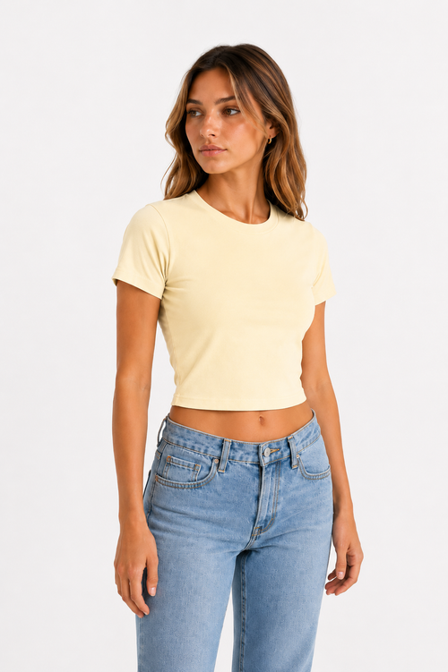 Baby Tee Gramaje 250 Hueso
