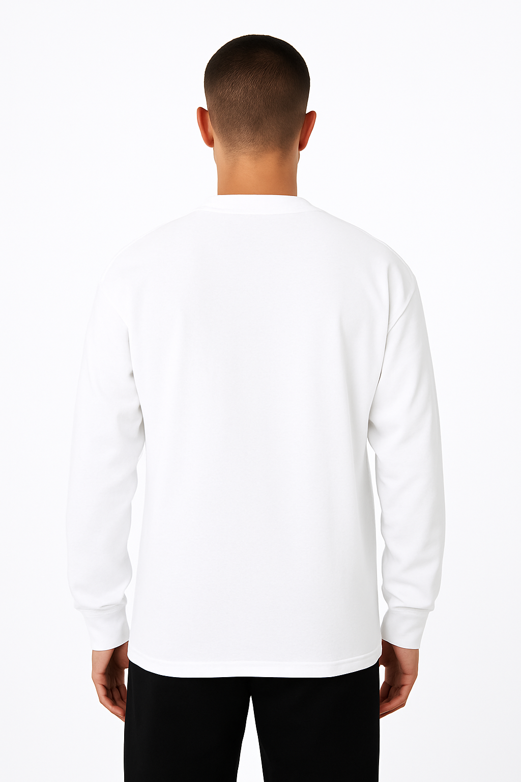 Playera Blanca Manga Larga Oversize Gramaje 220