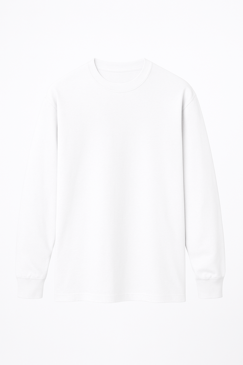 Playera Blanca Manga Larga Oversize Gramaje 220