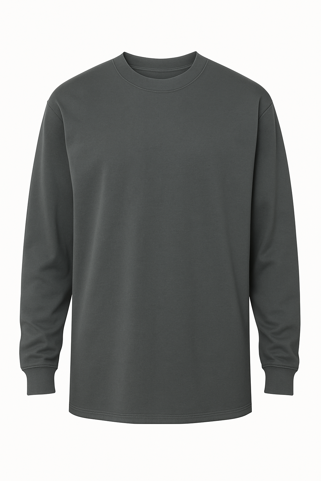 Playera Gris Grafito Manga Larga Oversize Gramaje 220