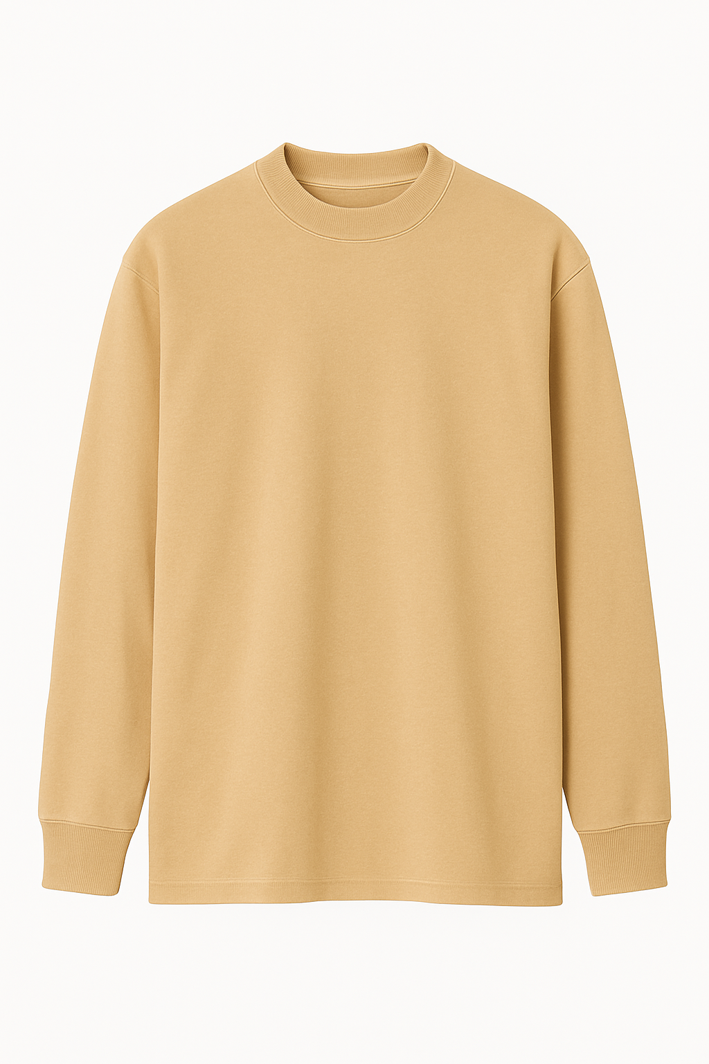 Playera Beige Manga Larga Oversize Gramaje 220