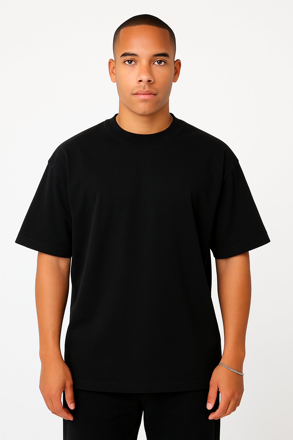 Playera Oversize Negro Gramaje 220